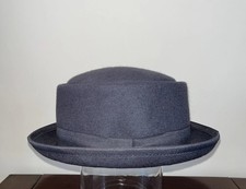 Grey Pork Pie Trilby Hat felt wool
