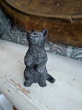 Black 8cm Clay Cat Kitty  Ash