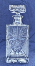 Gorgeous Quality Heavy Lead Crystal Cut Glass Square Whisky Decanter 24cm, 2.2kg