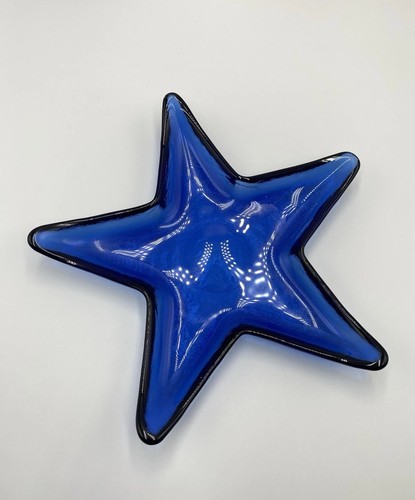 Cobalt blue glass star design - blue,