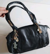 Soft Black Leather Radley Hobo Bag Medium Size With Shoulder Handles