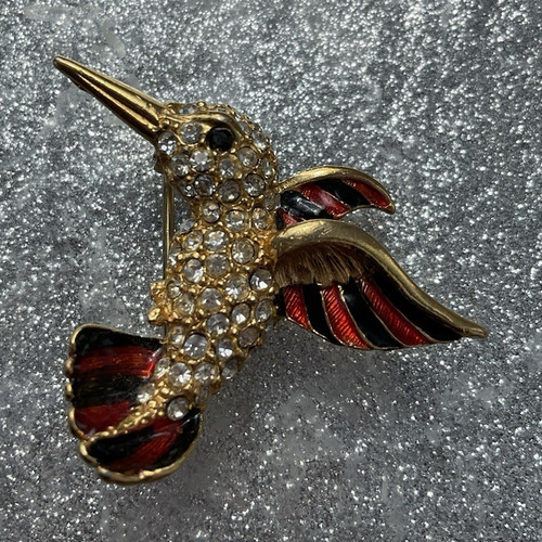 Vintage enamel hummingbird - vintage,