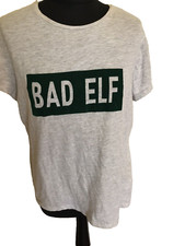 Primark Grey T-Shirt With Bad Elf Written On The Front 