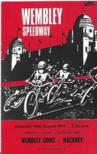 WEMBLEY V HACKNEY 14/8/1971 BLANK SPEEDWAY PROGRAMME