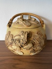 Bernard Rooke Studio Pottery Art Pottery Signed Frog & Lilly Pad Brutalist