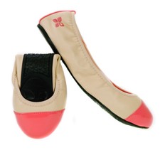 Butterfly Twists Nicola Fold Up Ballerina Shoes Nude & Coral - Various Sizes