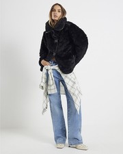 River Island Womens Black Faux