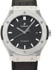 HUBLOT Classic Fusion Titanium 511.NX.1171.LR Black Men's Used Watch #111026