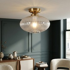 Art Deco Brushed Brass Reeded