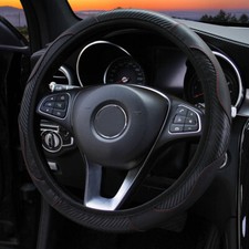 Car Steering Wheel Cover Carbon Fiber PU Leather Universal Anti Slip Accessories
