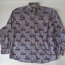 Vintage Barn Fly Western Shirt Men's Pearl Snap - Motorbike Print - Size XXL