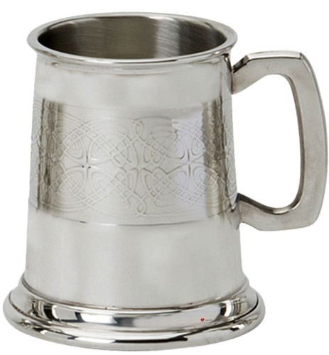 Mens pewter tankard with - pewter,
