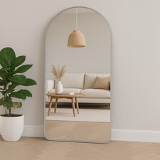 Mirror Large Full Length Archtop Silver Metal Frame Wall Leaner Mirror 145x75cm