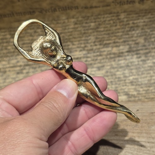 Brass lady bottle opener - lady,