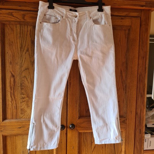 Cropped white jeans - white,