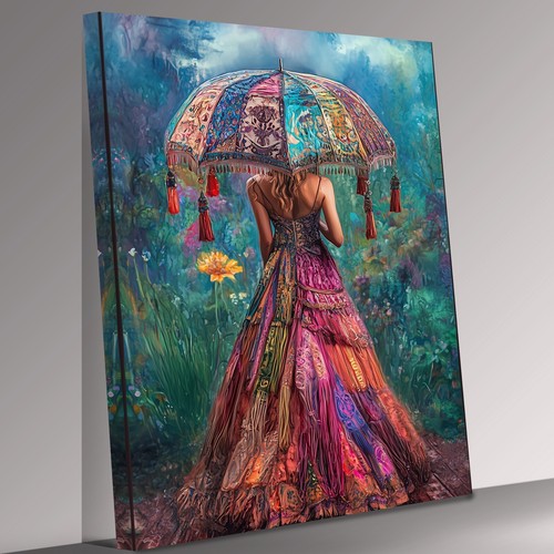 Fantasy woman colourful - fantasy, in