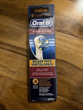 Braun Oral-B FLOSS ACTION  Replacement Electric Toothbrush Heads - 4 Pack
