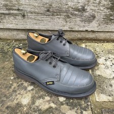 Dr Martens Vintage Grey Leather Derby Shoes UK 6 Safety Toe 70s 80s Nearly New