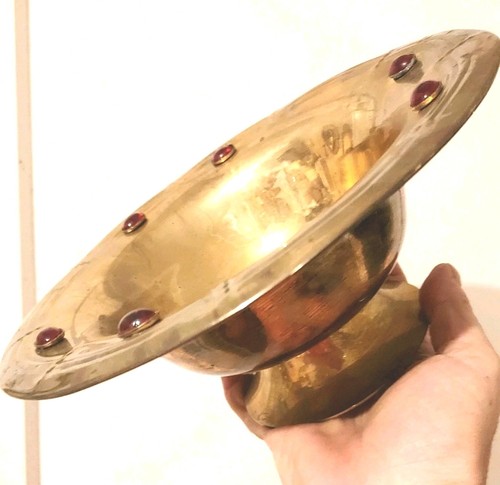 Vintage ornate brass pedestal - brass,