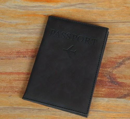 Black leather passport holder - leather,