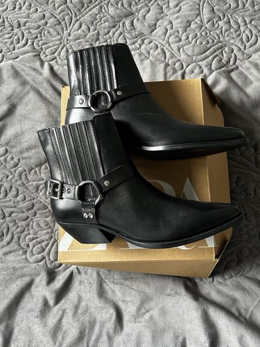 Zara women black leather - black,