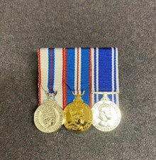 Queens Silver Jubilee-Queens Golden Jubilee-Police LSGC Miniature Medals Mounted