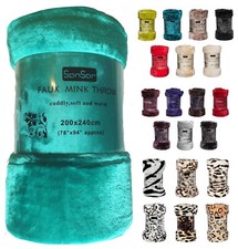 Faux Fur Mink Throw Blanket