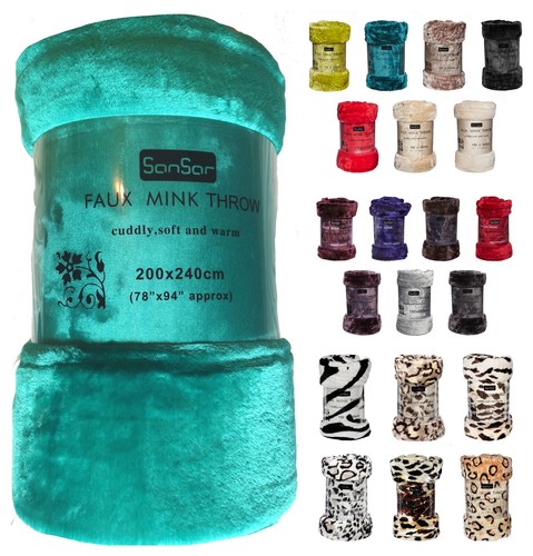 Faux fur mink throw - faux,