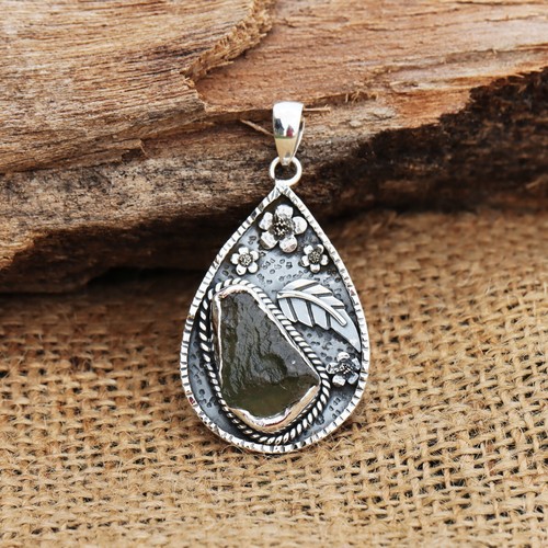Real moldavite 925 sterling - real,
