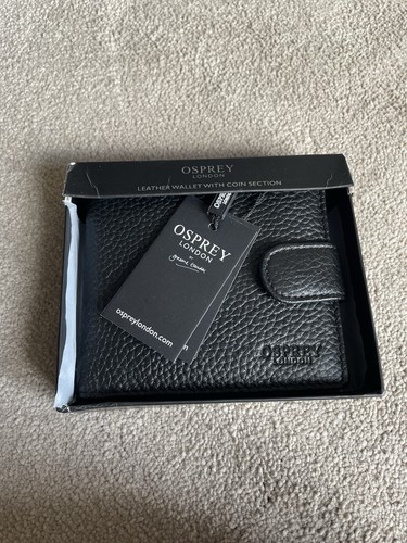 Osprey black leather wallet - black,