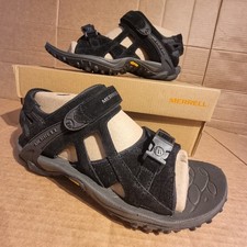 Merrell Kahuna III Women's Sport Sandals Black Suede Leather Hiking Shoe - UK8