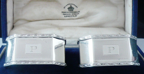 Pair sterling silver napkin - pair,