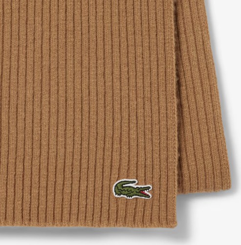Lacoste ribbed wool scarf - wool,