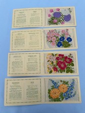 Kensitas Silk Flowers Cigarette Cards - Postcard Size x 4 (Lot C)