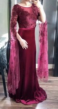 Elegant Burgundy Evening Gown