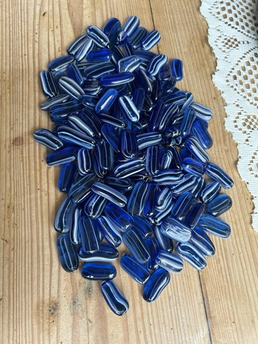 Blue glass pebbles 1kg for - glass,