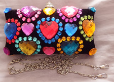 BUTLER AND WILSON MULTICOLOURED CLUTCH BAG WITH DETACHABLE SHOULDER STRAP
