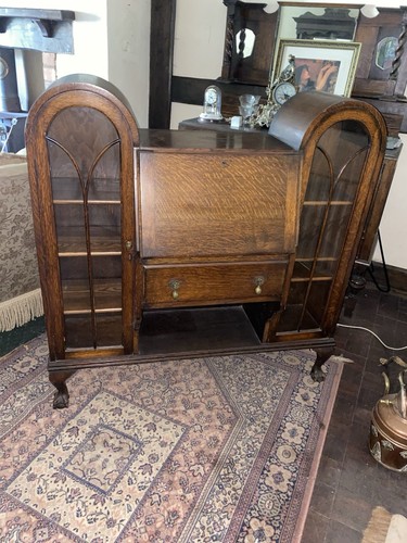 Antique oak bureau - oak,