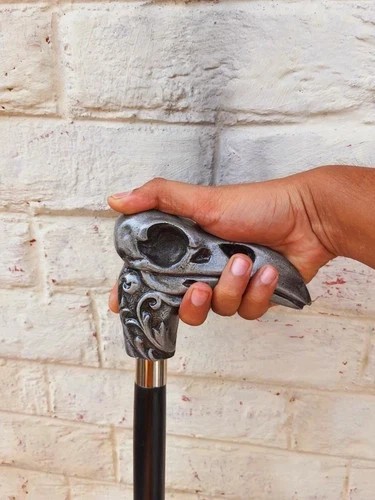 Heavy raven skull handle - handle, with