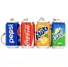 Super Fun Novelty Keyrings Coke - Pepsi - Sprite - Fanta Orange Soda Can