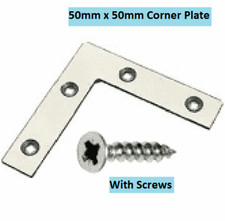 CORNER Plate Repair & Mending Bracket - Right Angle L Shape - Zinc - WITH SCREWS