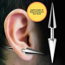 Men Women's Surgical Steel Spike Plugs Double Cone Rivet Barbell Studs Earrings