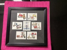 Vintage Framed Series of 6 Collectors Cards Lambretta Golden Era