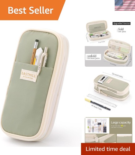 Deformable green pencil case - green,