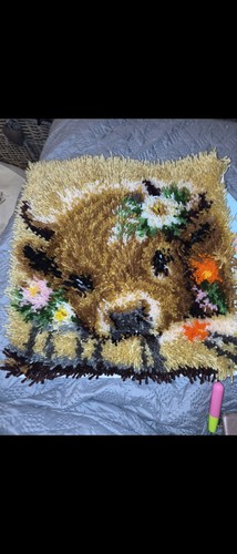 Homemade highland cow pillow - cow,