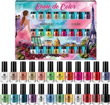 24 x NAIL POLISH VARNISH SET A 24 DIFFERENT MODERN COLOURS COMPLETE COLLECTION