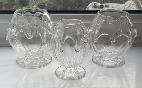 Pair antique lead crystal - pair,