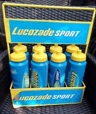 Rare Classic Lucozade Sport 1000ML Water Bottles X 8 And Original Holder England