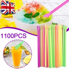 1100x Spoon Straw Plastic