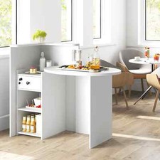 Office Reception Desk Front Counter Desk w/ Adjustable Shelf-White